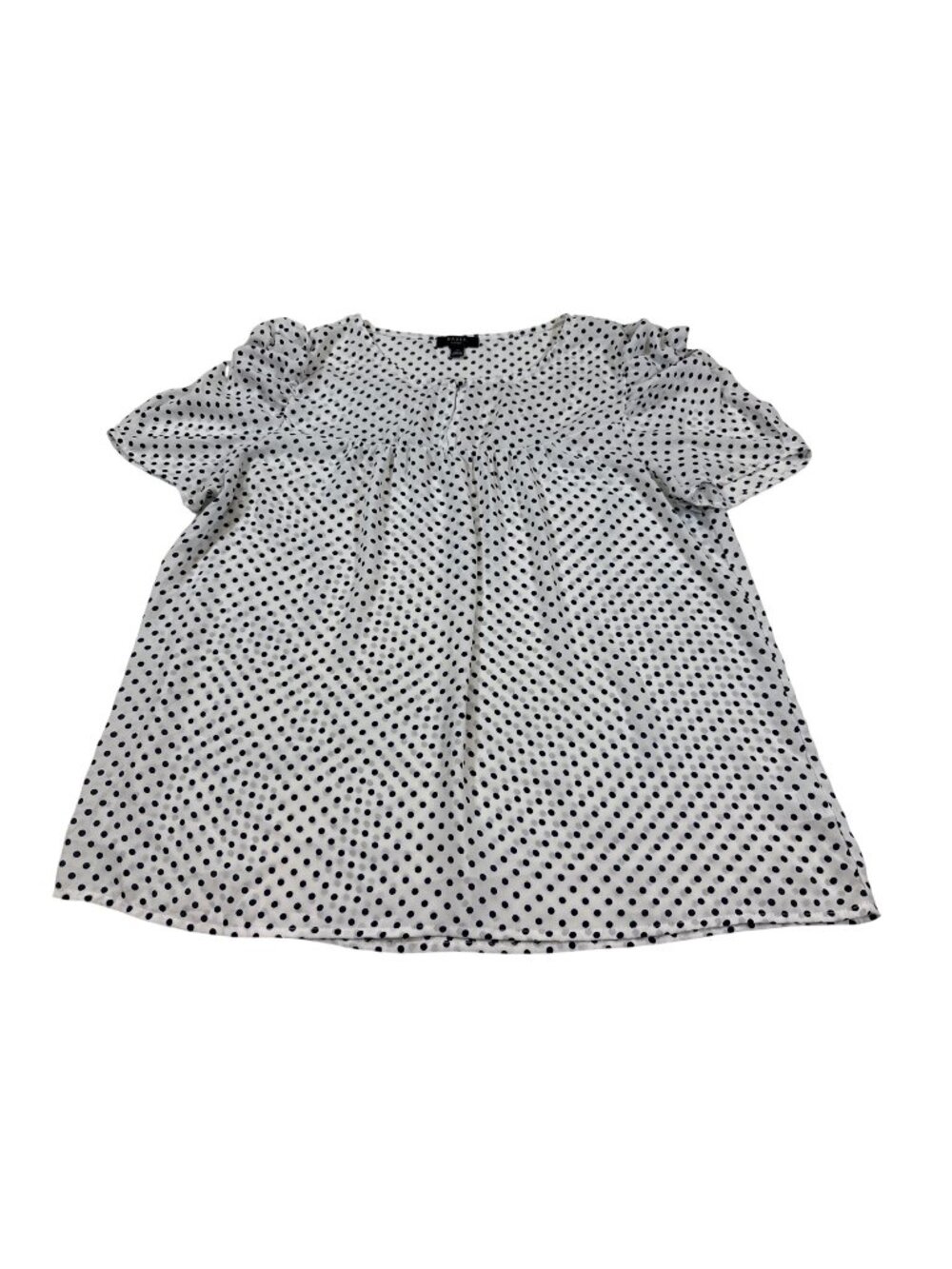 Haver London White Blouse black white Polka Dots Womens Size large (CC1055)